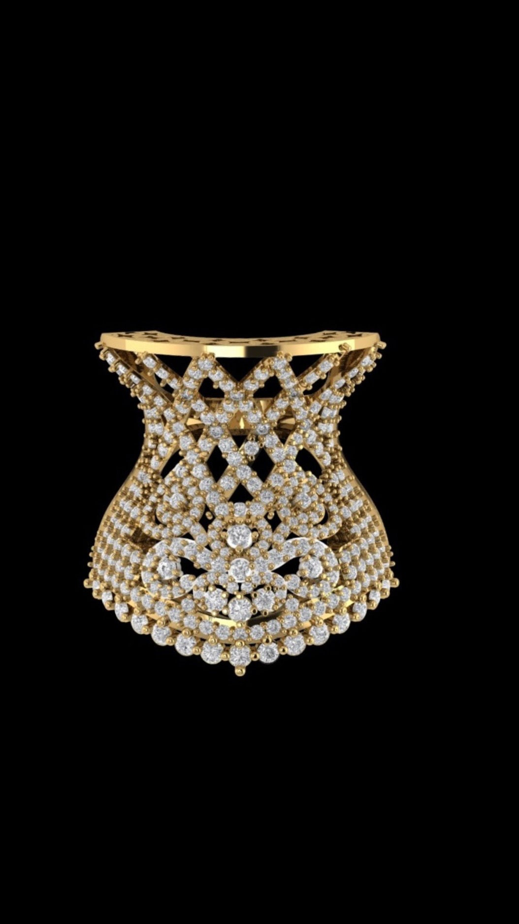 Bague diamant sculptée