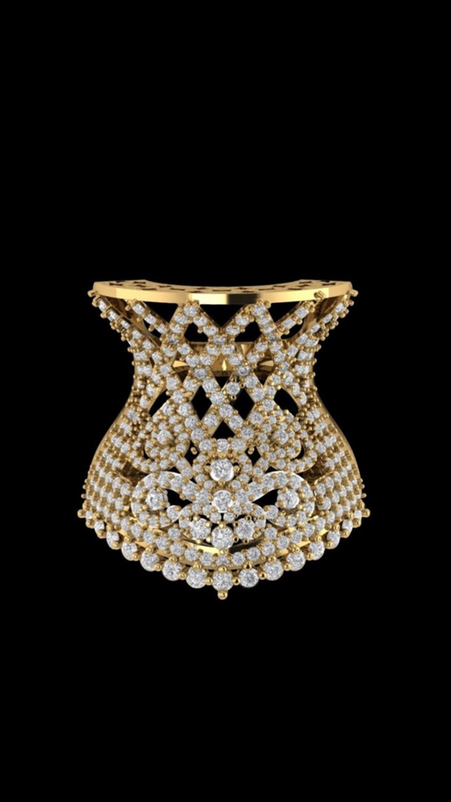 Bague diamant sculptée